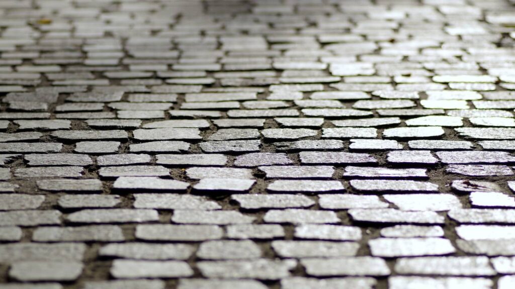 A walkway made of cobblestones