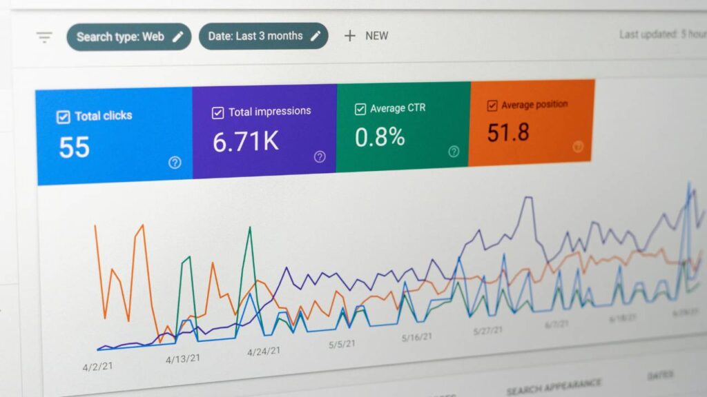 A close-up photo of Google's Search Console 